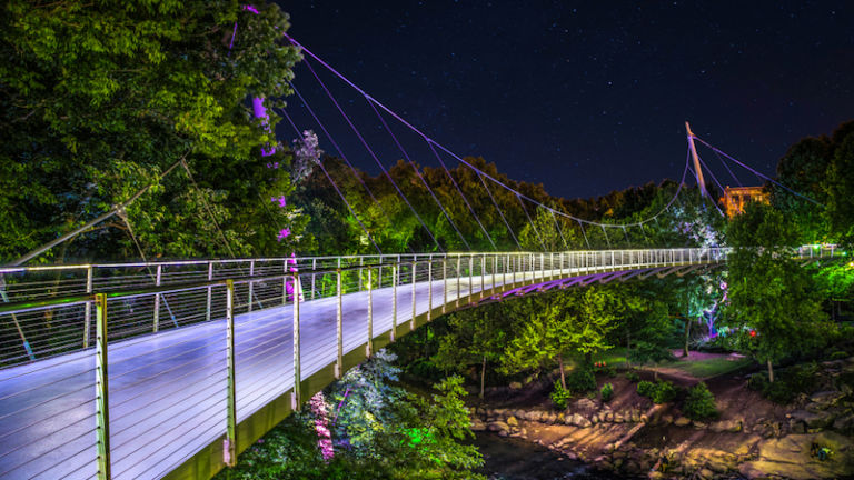 Liberty Bridge in Greenville, South Carolina. Photo credit Shutterstock.