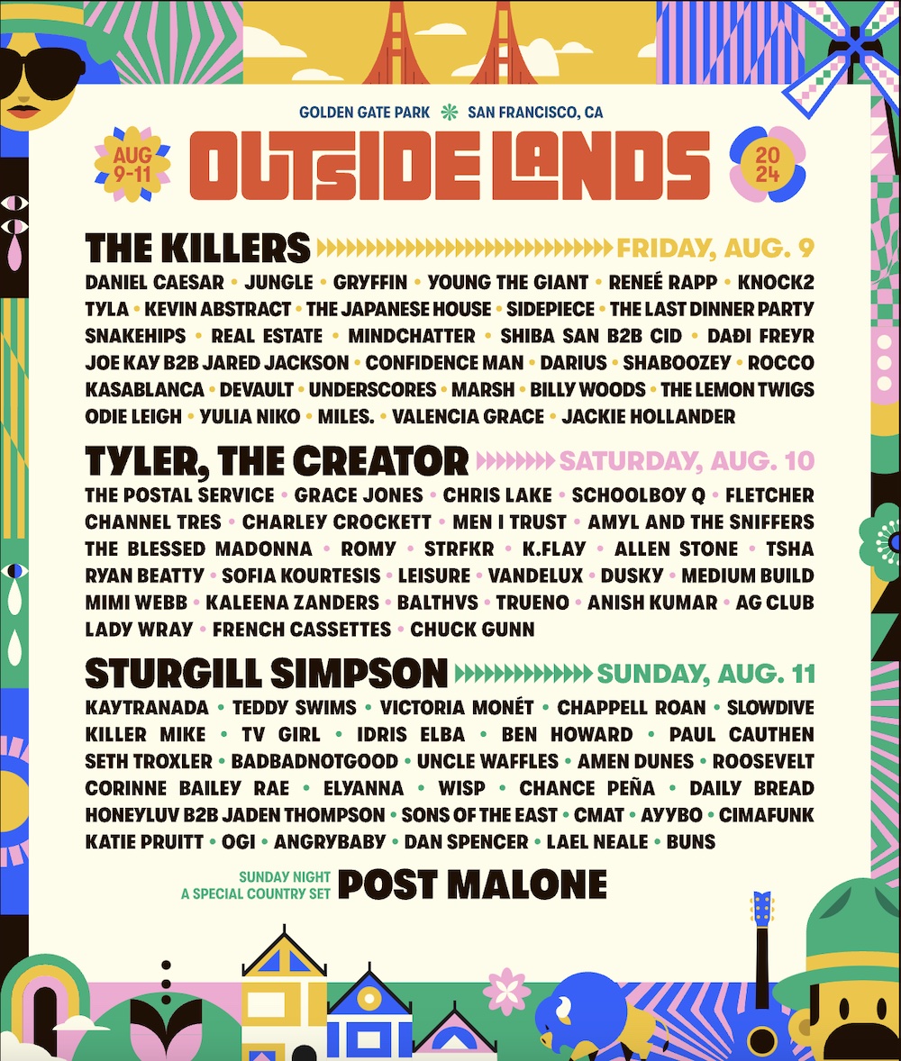 Outside Lands single-day lineup poster