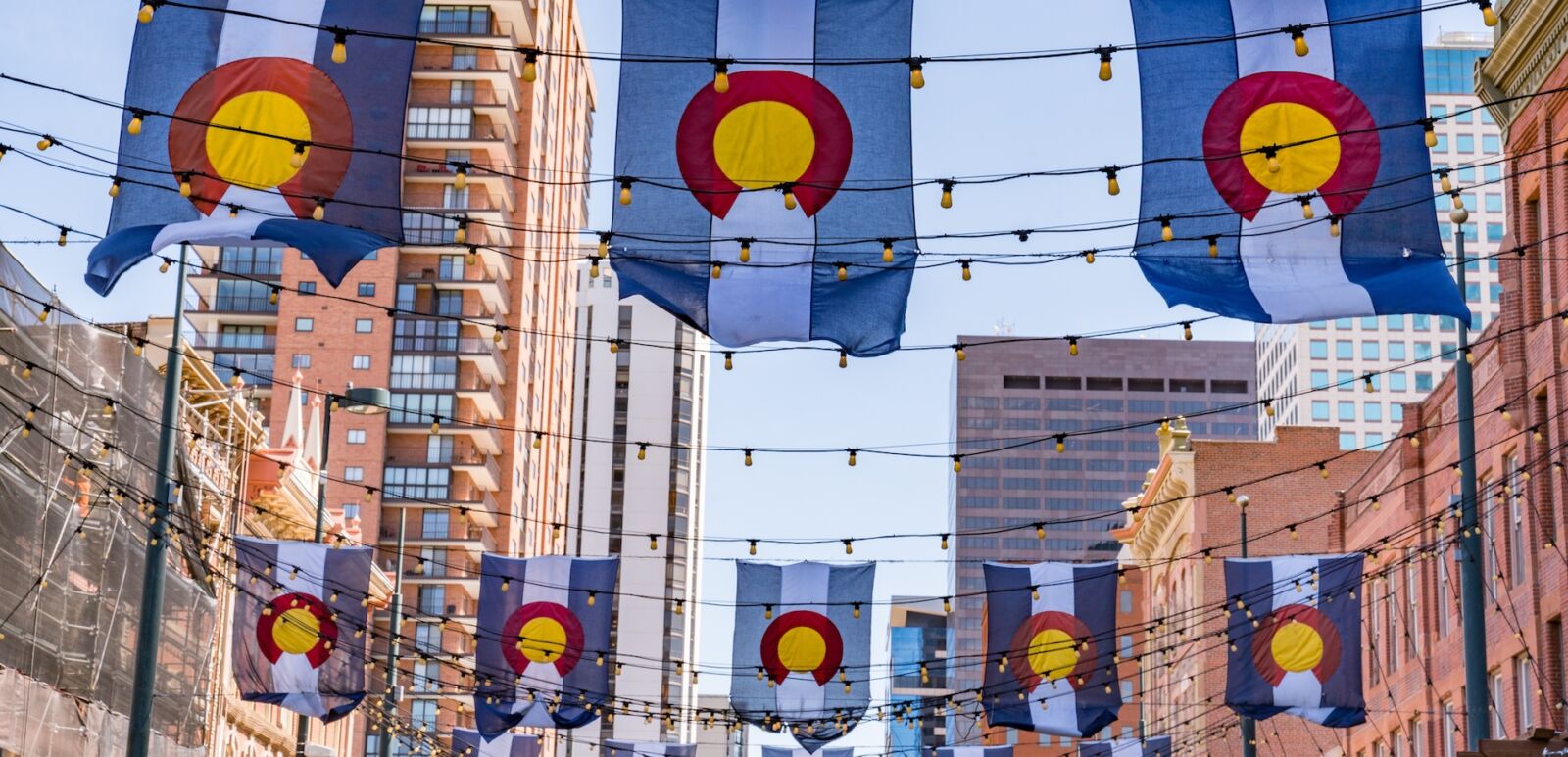 Denver, Colorado - August 12, 2022: Shops and restaurants line the historic preservation district of Larimer Square on downtown Denver.