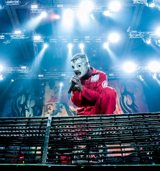 American heavy-metal band Slipknot performing at Olimpiyski stadium, Moscow during Memorial World Tour