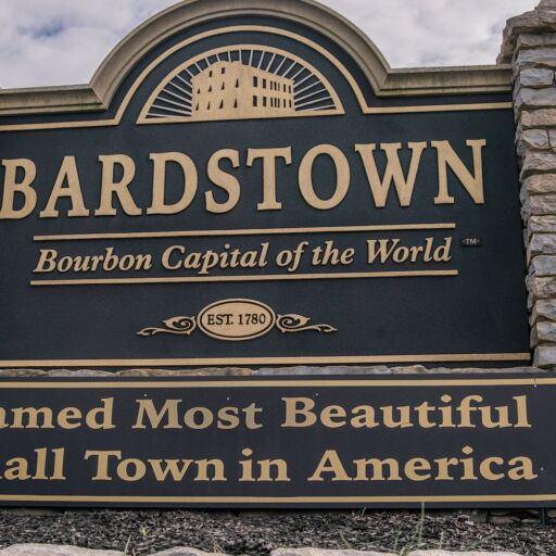 Bardstown, Kentucky - January 30, 2020: Bardstown Bourbon Capital welcome sign