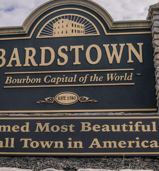 Bardstown, Kentucky - January 30, 2020: Bardstown Bourbon Capital welcome sign