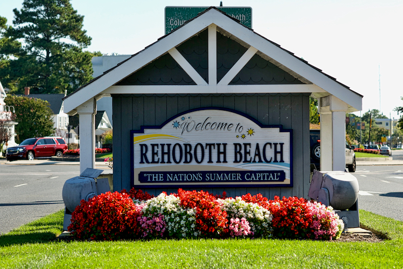 
Rehoboth Beach, Delaware, USA - September 17, 2017: A large welcome sign greets visitors to Rehoboth Beach, "The Nation's Summer Capital". Photo by Shutterstock.