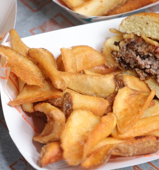 Burger and fries shot at New York City Wine & Food Festival. Photo courtesy of festival.