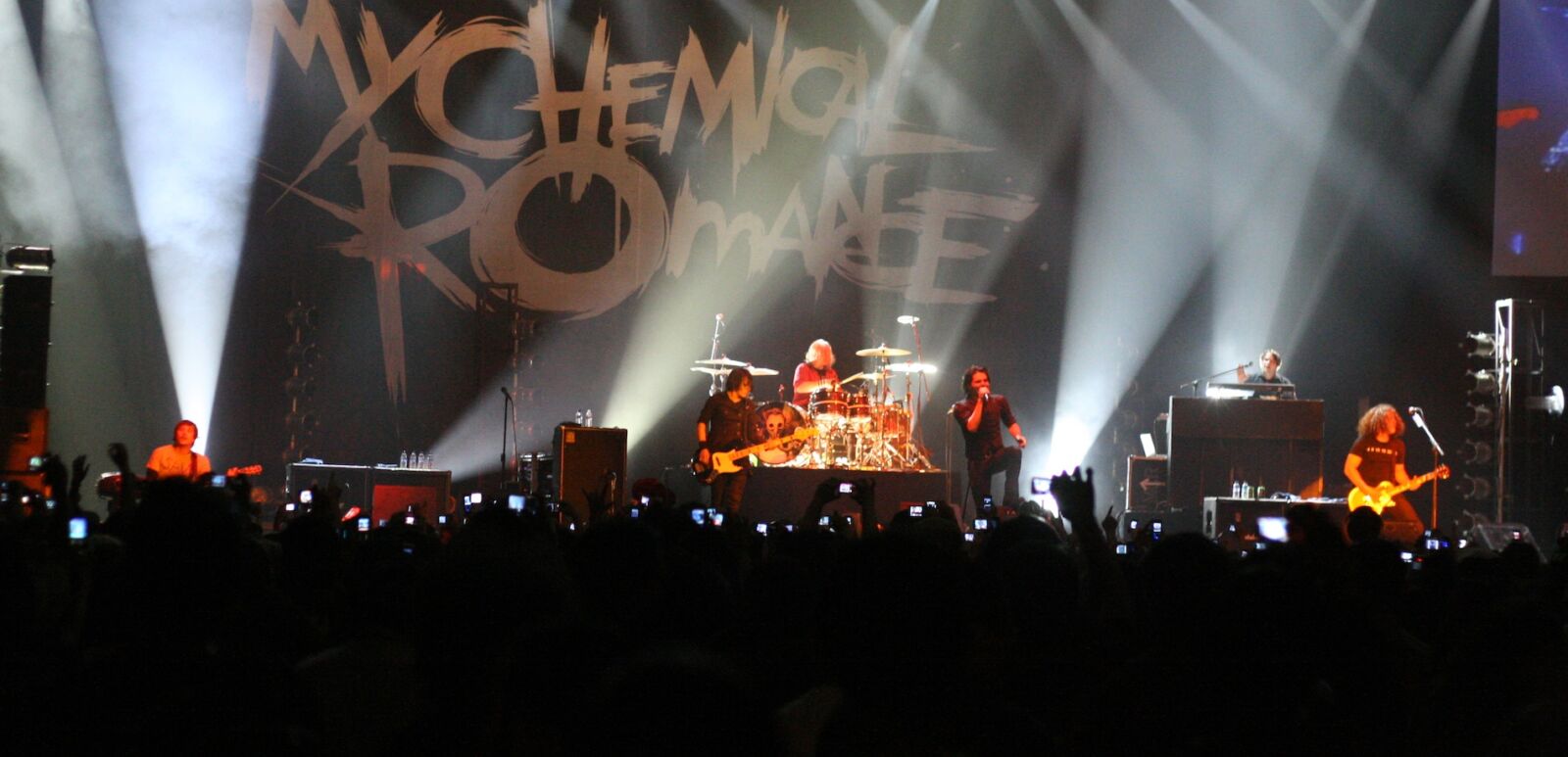 My Chemical Romance performs live.