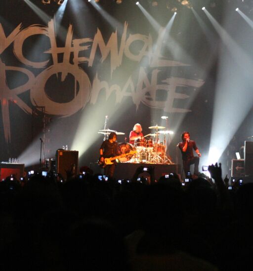 My Chemical Romance performs live.